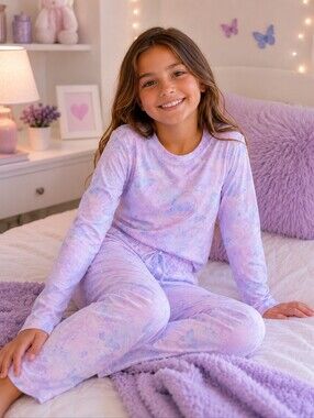 ✨ Cozy Pastel Winter PJ Set | Sleep On It | Size M (10/12) 💤❄️